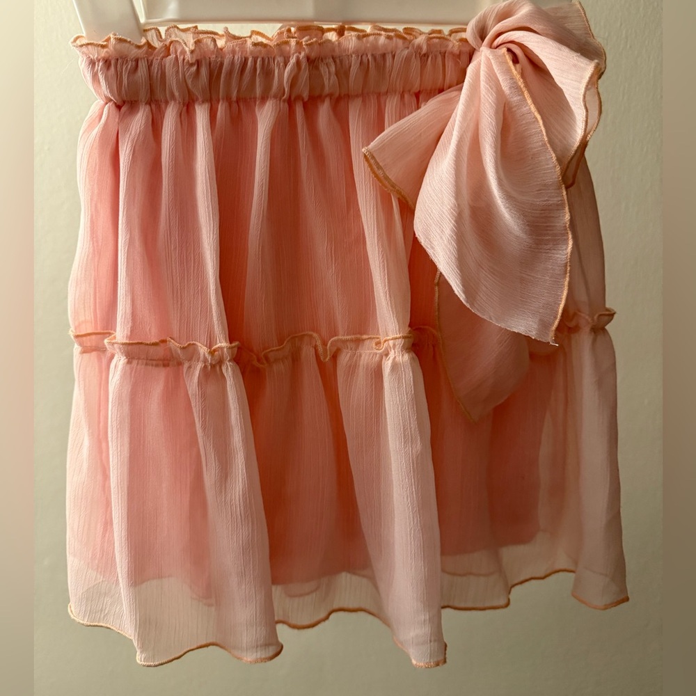 giu giu Pink Tiered Chiffon Skirt New with Tags